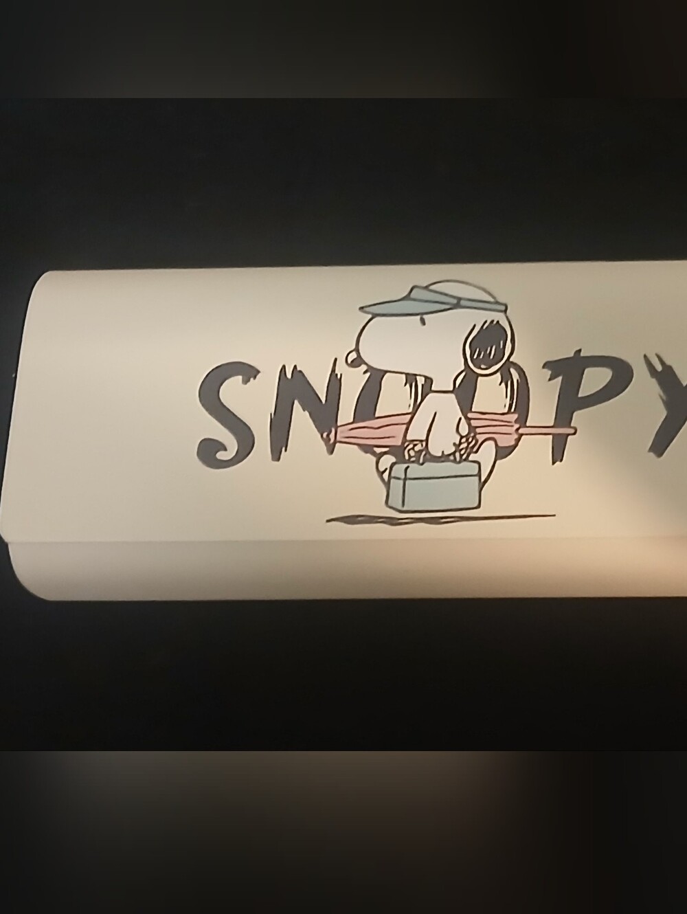 Peanuts -Tan Eyeglasses Case,Snoopy on Front Going To The Beach,Magnetic Closure